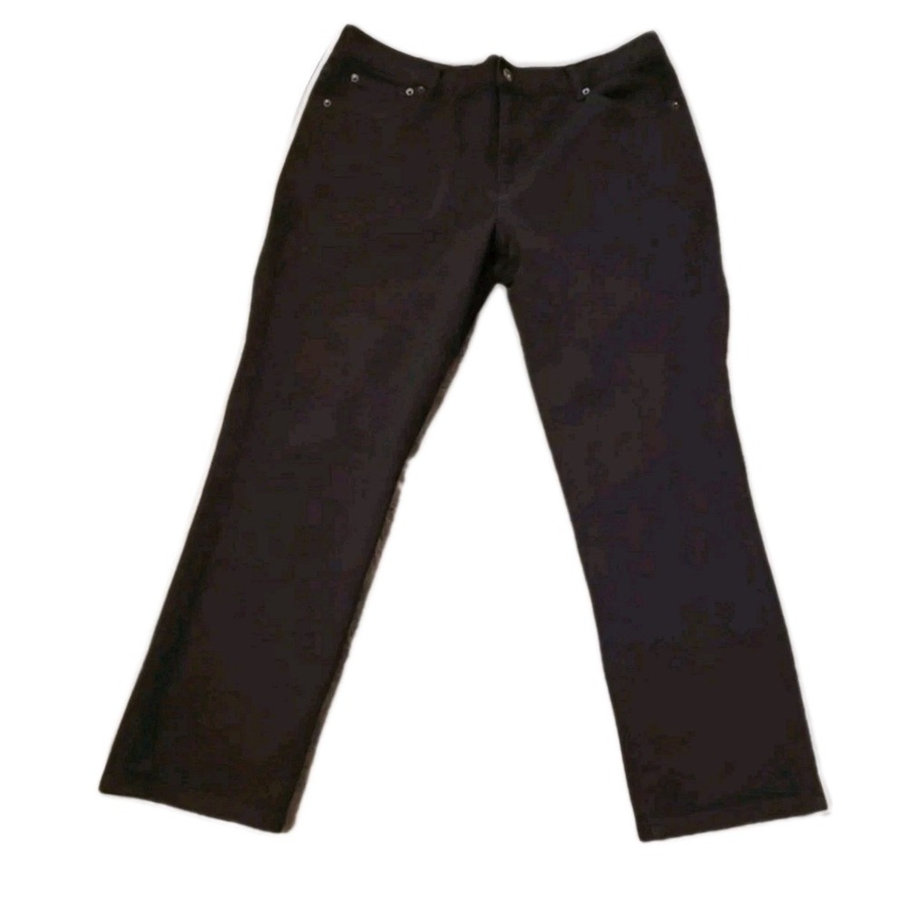 PETER MANNING NYC PMNYC Men's 35x29 Black Travel Jeans Tapered Stretch Denim